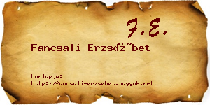 Fancsali Erzsébet névjegykártya