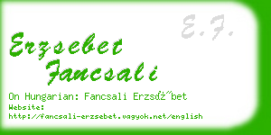 erzsebet fancsali business card